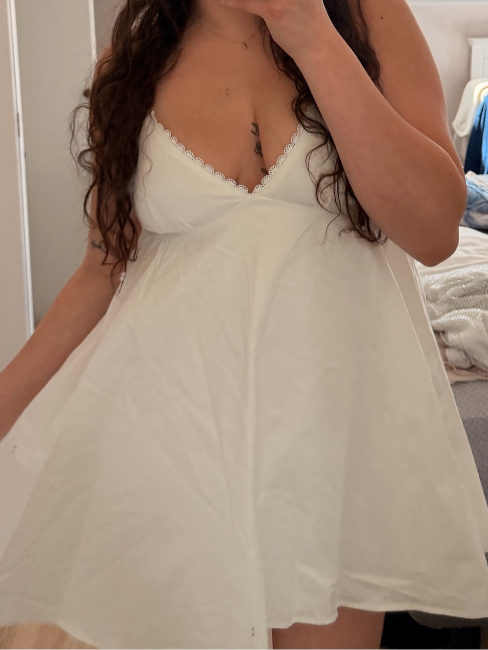 Peppermayo Cream A-Line Mini Slip Dress